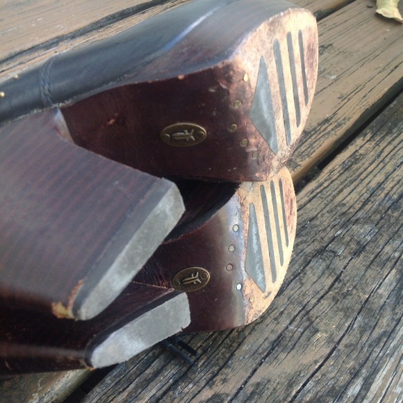 Frye Leather Black Stud Open Toe Ankle Boots Sz 8.5 Chelsea Womens Booties Shoes - Picture 2 of 7